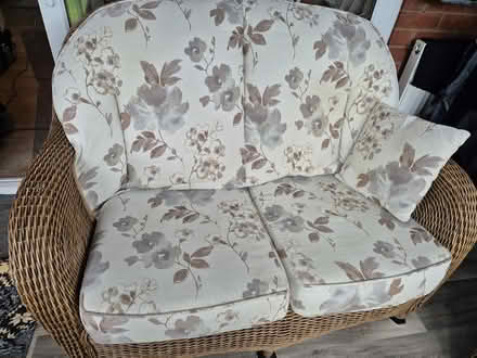 Photo of free Cane 2 seater settee and chair (WR3 Barbourne) #1