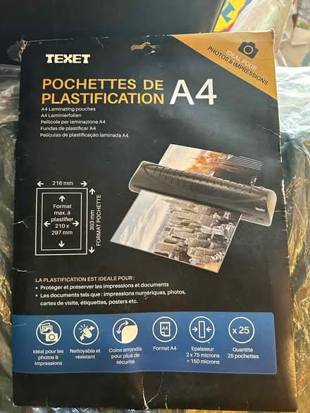 Photo of free Laminating pouches (Mitcham CR4) #1