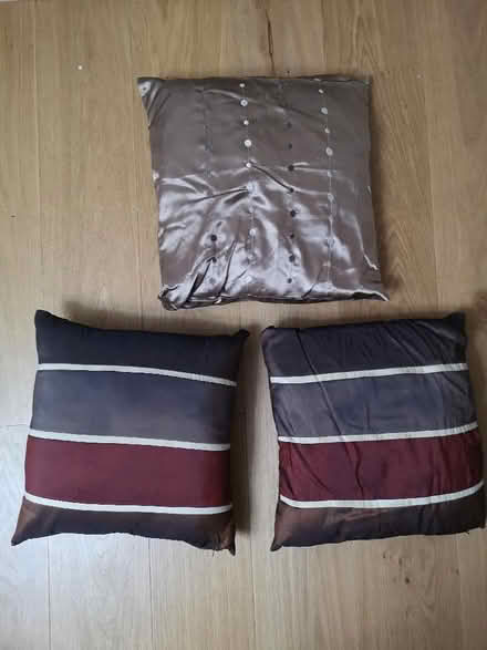 Photo of free Brown cushions x3 (Fareham PO15) #1