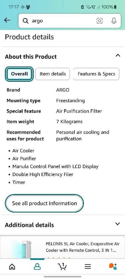 Photo of free Free floor standing air purifier and cooler (Swinford OX29) #4