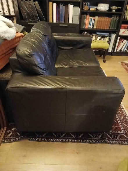 Photo of free IKEA Sofa black leather 2 seater (New York NE29) #2