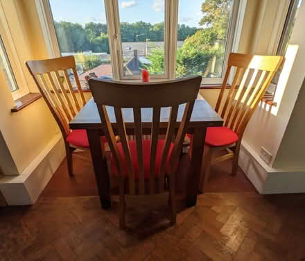 Photo of free Solid oak dining chairs - set of 4 (Carshalton SM5) #1