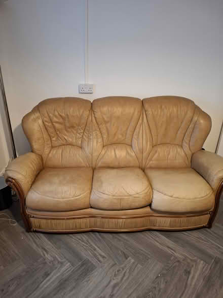 Photo of free Leather settee and chair (NP4) #1