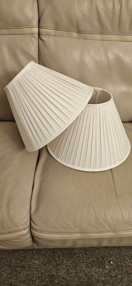 Photo of free Pair of large white lampshades (Slyne-with-Hest LA2) #1