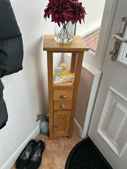 Photo of free light oak plant table (West horndon) #1