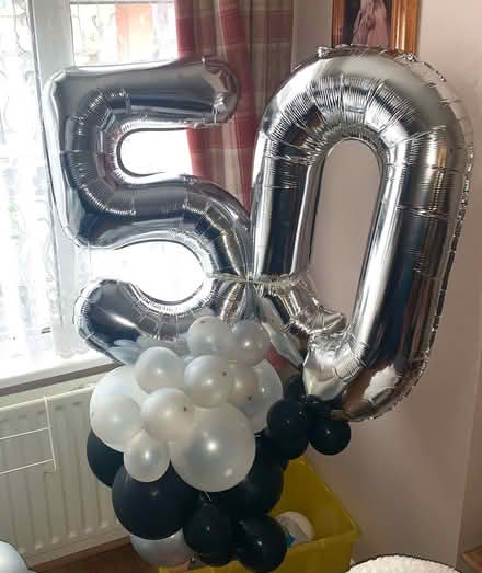 Photo of free 50 Silver black white large balloon (Chatham) #2
