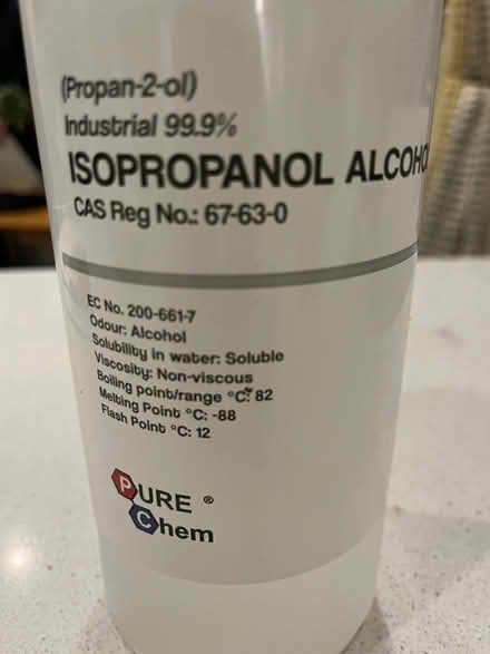 Photo of free Isopropanol 99.9% 3 litres. (Craigmillar Park EH16) #1