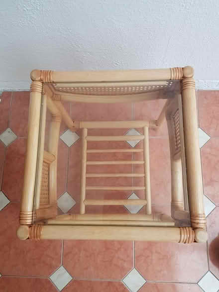 Photo of free Glass Topped Wooden Table (Dun Laoghaire/glenageary) #2