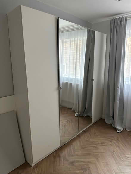 Photo of free 2 White double wardrobes Ikea with mirrors (Barton-under-Needwood DE13) #1