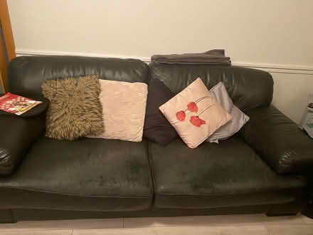 Photo of free Black leather 2 and 3 seater (Clontarf) #1