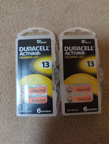 Photo of free 10 No at size 13 Duracell Hearing aid batteries (Grangeway area NN10) #1