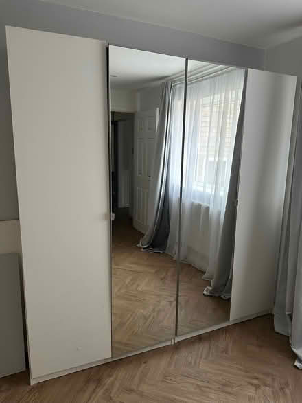 Photo of free 2 White double wardrobes Ikea with mirrors (Barton-under-Needwood DE13) #2