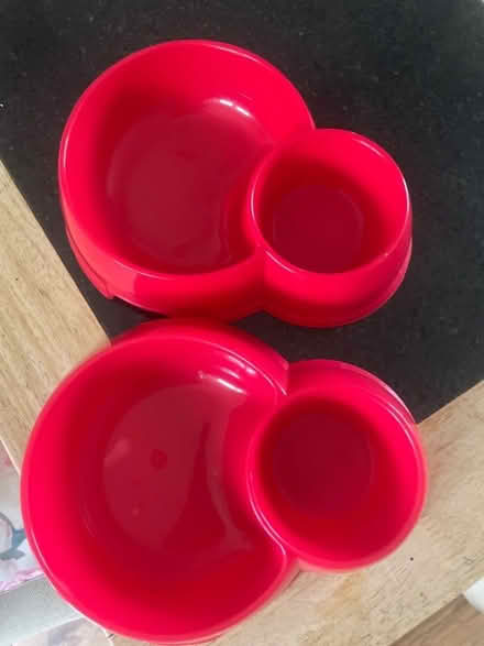 Photo of free two red cat bowls new (Hollingbury BN1) #1