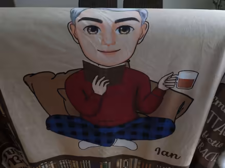 Photo of free Book lovers throw. Personalised in the name of IAN. (Grange CH48) #1