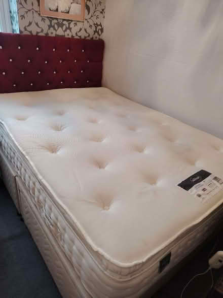 Photo of free 6ft x 4' 6" 2 drawer divan double bed mattress and headboard (Southport PR8) #2