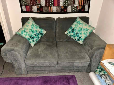 Photo of free 2 seater grey sofa (Clipstone, Mansfield) #1