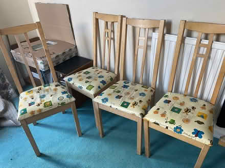 Photo of free 4 wooden chairs (Cowdenbeath KY4 9) #1
