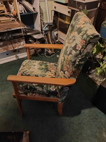 Photo of free Armchair w/vintage fabric (BN2 Hartington road) #2
