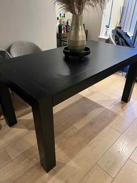 Photo of free Black solid oak dining table (L26) #2