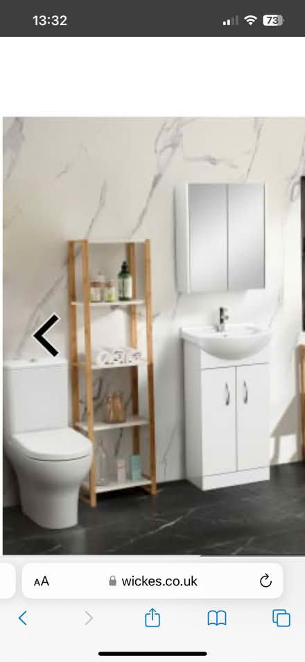 Photo of free Narrow shelving unit, white and bamboo (Cubbington CV32) #2