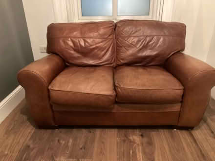 Photo of free Two seater leather settee (OL14) #1