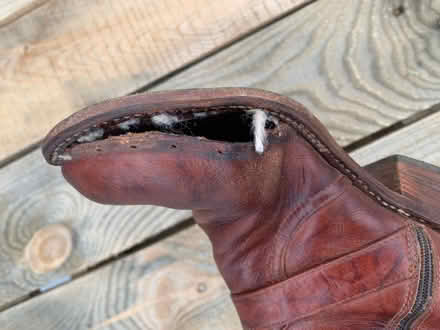 Photo of free Handmade leather boots - have hole. (Sutton Pools OX14) #2