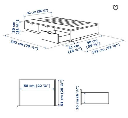 Photo of free IKEA Nordli Storage bed with mattress (Kenley CR8) #2