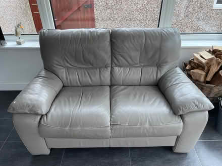 Photo of free Grey leather 2 seater sofa (Garstang PR3) #1