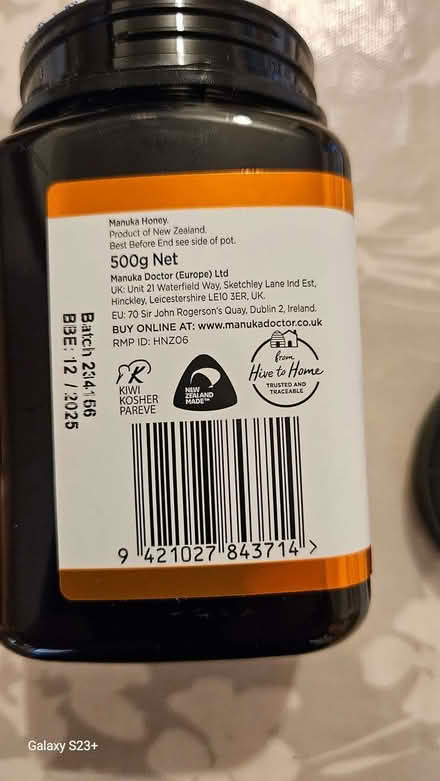 Photo of free Manuka Honey 70 MGO - 500 g Unopened (Knightsfield AL8) #3