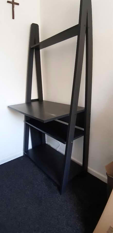 Photo of free Black desk with shelves (Perivale) #1