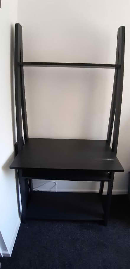 Photo of free Black desk with shelves (Perivale) #2