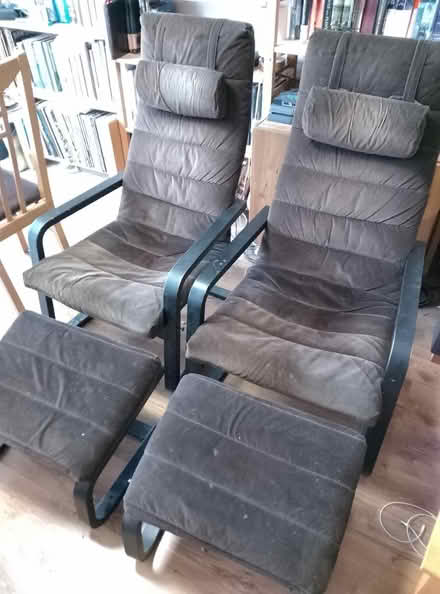 Photo of free Pair IKEA lounge chairs and stools (SS9 West Leigh-on-Sea) #1