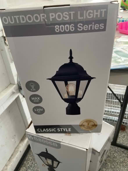 Photo of free Four Outdoor post lights (Wayland (near Claypit Hill)) #1