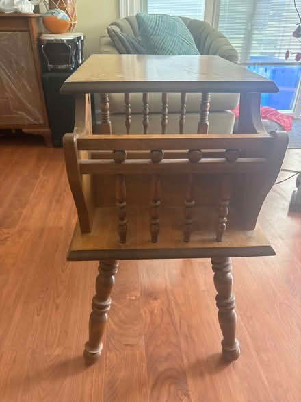 Photo of free Wooden End Table w/Magazine Holder (Olney, MD) #1