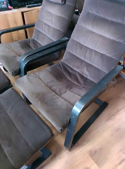 Photo of free Pair IKEA lounge chairs and stools (SS9 West Leigh-on-Sea) #3
