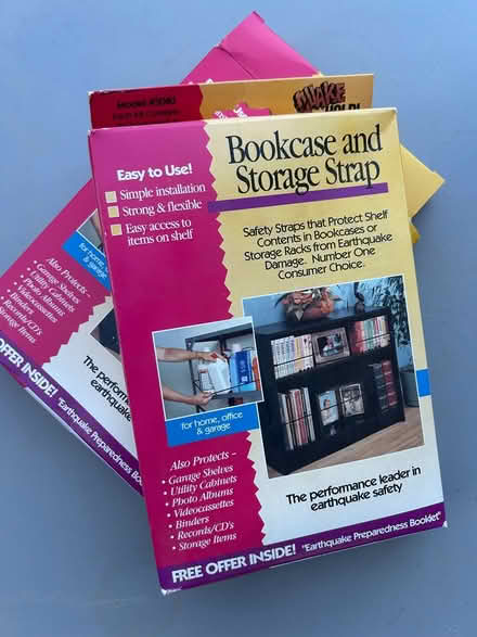 Photo of free Bookcase elastic strap EQ prep (SV: El Camino and Hollenbeck) #1