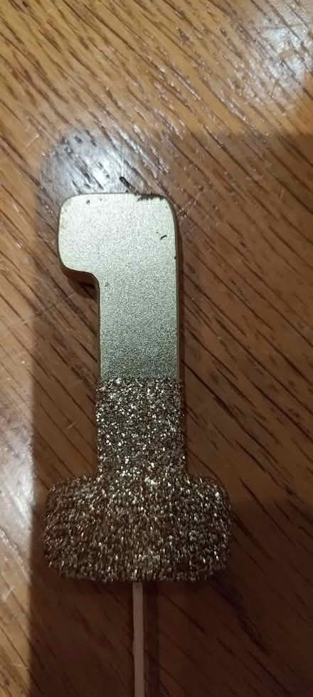 Photo of free Gold, half glitter '1' candle (Westbourne Park W11) #1