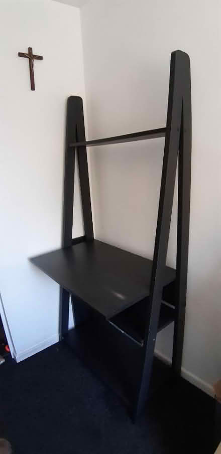 Photo of free Black desk with shelves (Perivale) #3