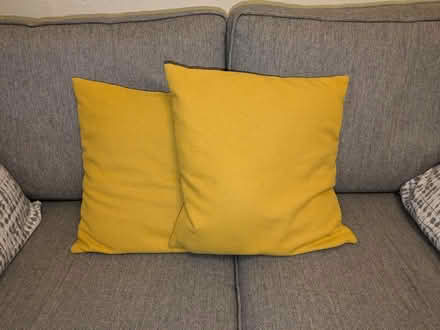 Photo of free 2x yellow cushions (Harringay N4) #1
