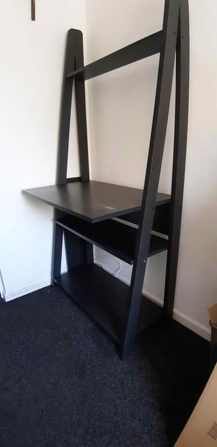 Photo of free Black desk with shelves (Perivale) #4