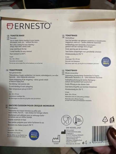 Photo of free Toastie bags (Knockholt/Dunton Green TN14) #2