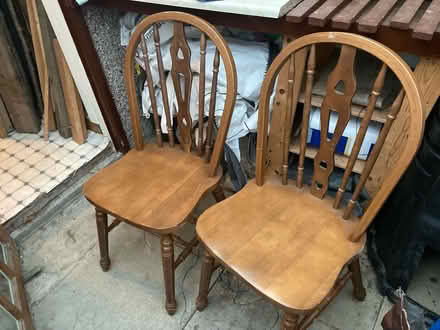 Photo of free 2 solid wooden chairs (Innerleithen EH44) #1