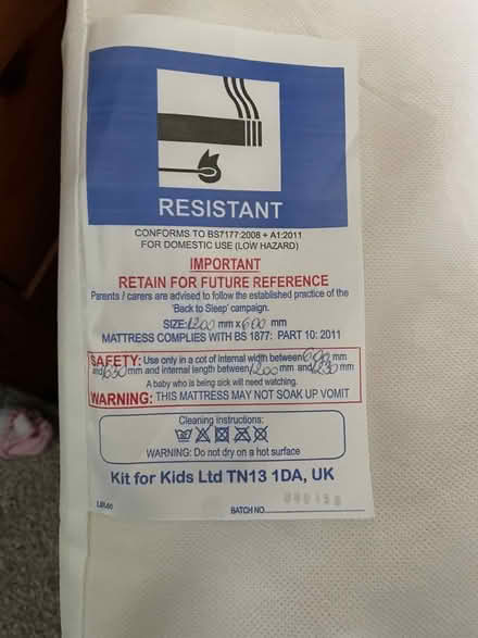 Photo of free Cot Mattress (Whitley SN12) #1