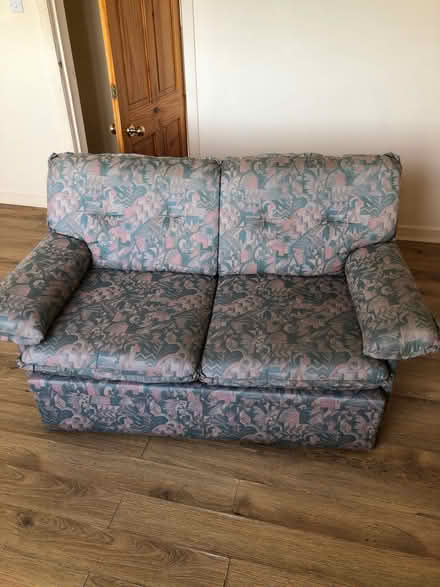 Photo of free Sofa bed teal/green pattern 2 seater (Northfield EH8) #1