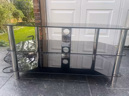 Photo of free Black glass tv stand (PO3 baffins Portsmouth) #2