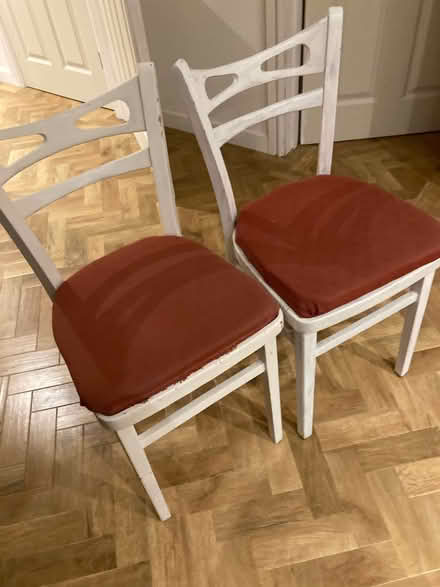 Photo of free Two painted wooden chairs (Loughborough LE11) #1