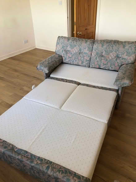 Photo of free Sofa bed teal/green pattern 2 seater (Northfield EH8) #2