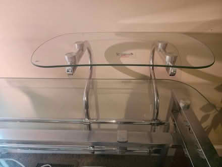 Photo of free Art Deco Desk, glass, chrome, wood (23515 n Spring Drive 60010) #2