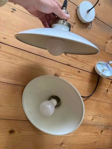 Photo of free Metal lampshades (white) (Hartington Road BN2) #1