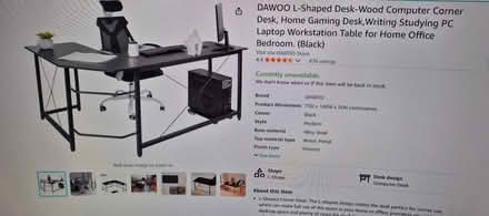 Photo of free L Shaped computer desk (Mitcham CR4) #4